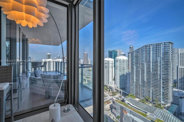 balcony with a city view