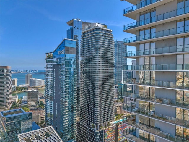 view of city featuring a water view