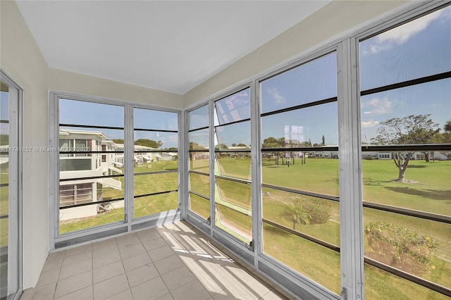 view of unfurnished sunroom