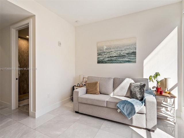 view of tiled living room