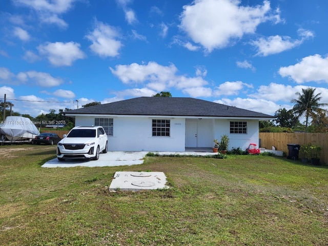 rear view of house with a lawn