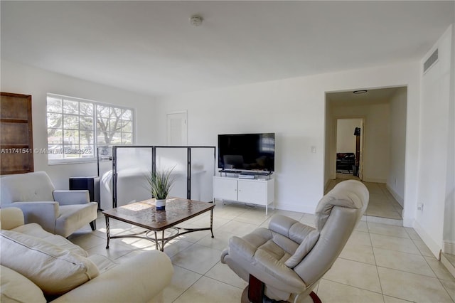 view of tiled living room