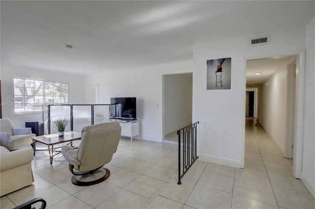 view of tiled living room