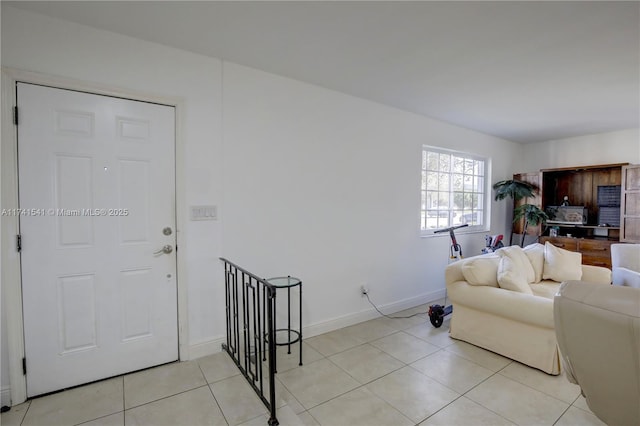 view of tiled living room