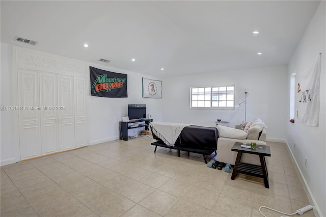 view of tiled bedroom