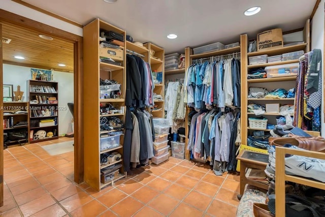 spacious closet featuring tile patterned floors