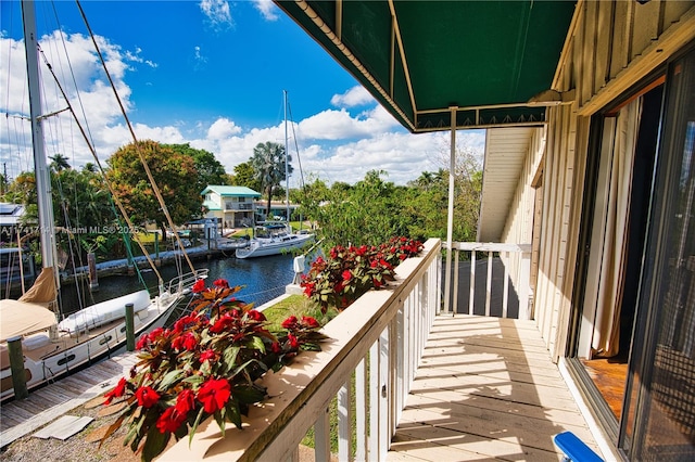 balcony with a water view