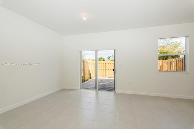 view of tiled spare room