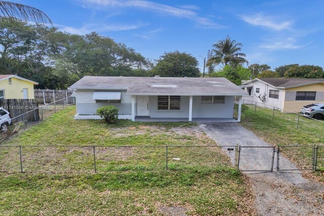 view of single story home