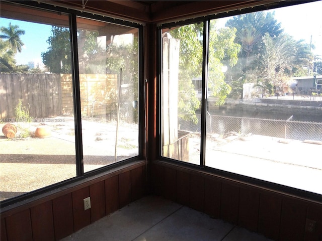 view of unfurnished sunroom