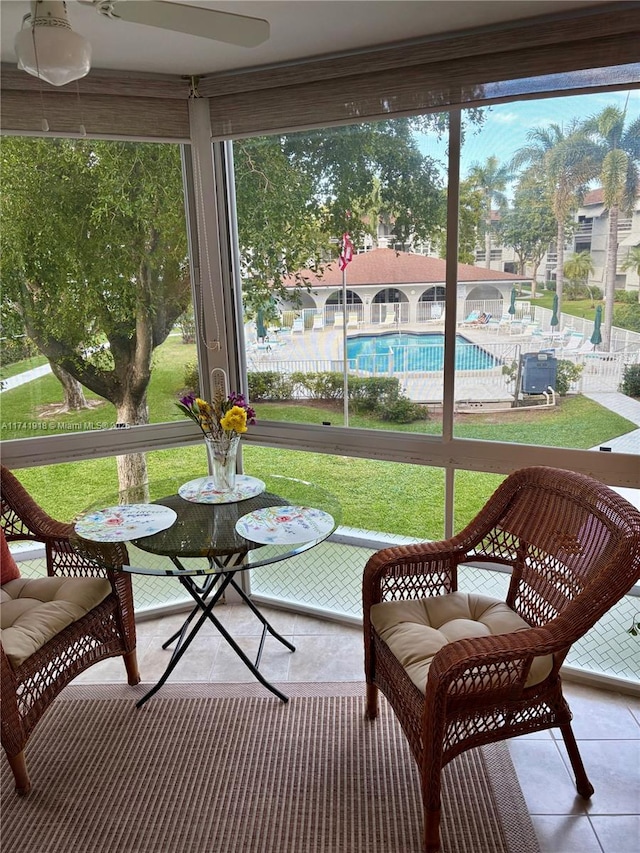 view of sunroom