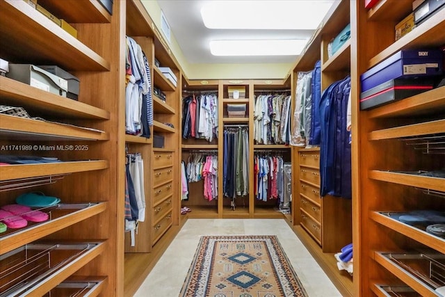 walk in closet featuring visible vents