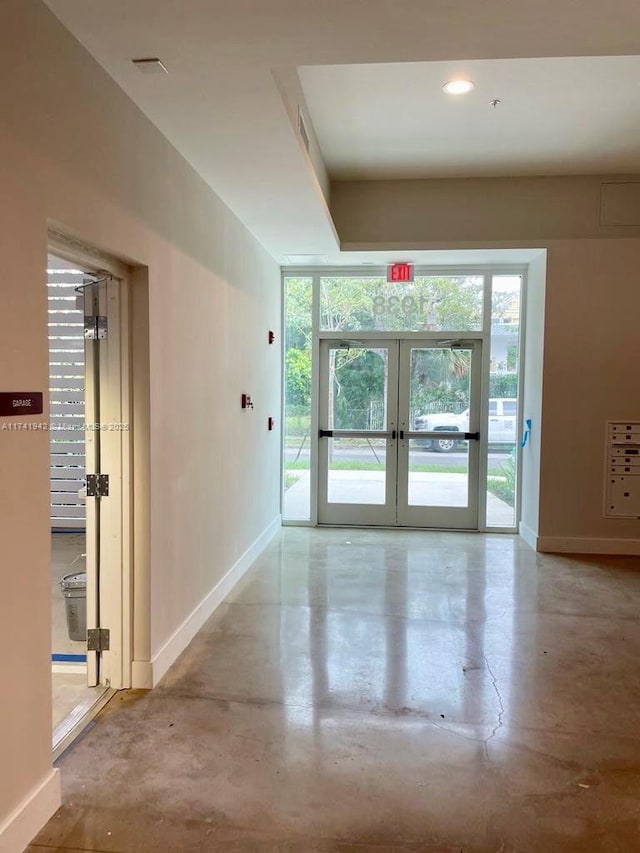 spare room with french doors