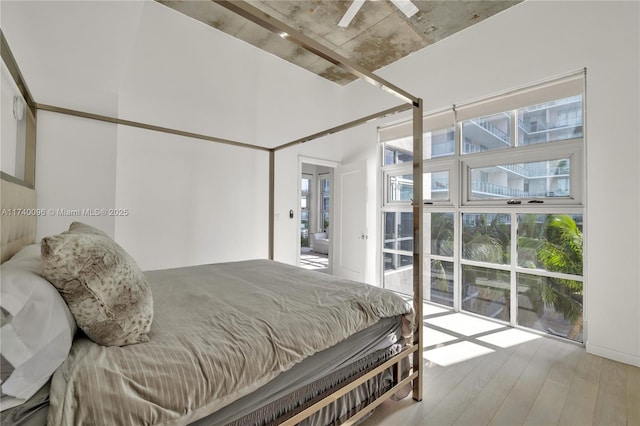 bedroom featuring wood-type flooring