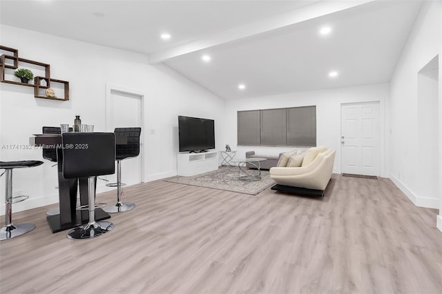 658 SW 1st Ct, Boynton Beach, FL 33426 - living room featuring light wood-style flooring and recessed lighting