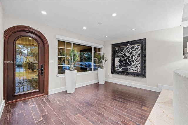 interior space featuring dark hardwood / wood-style flooring