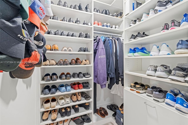 view of walk in closet