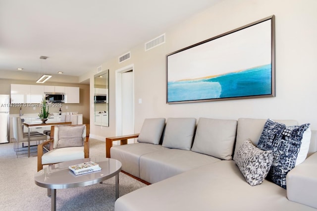 view of carpeted living room