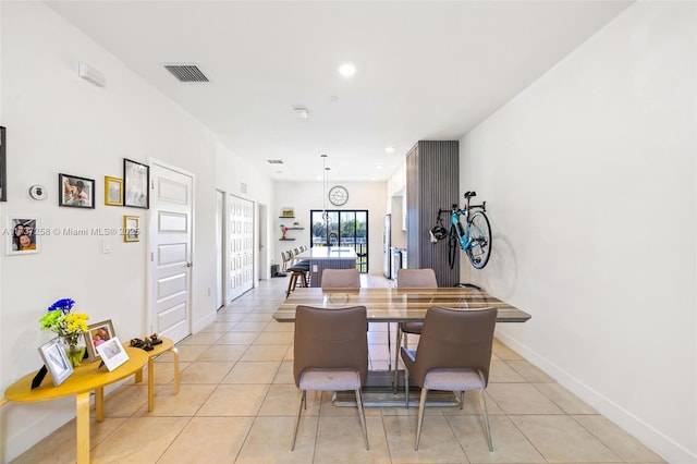 view of tiled dining room