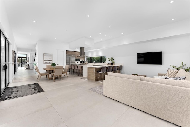 living room featuring plenty of natural light