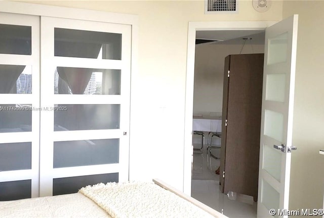 bedroom featuring french doors