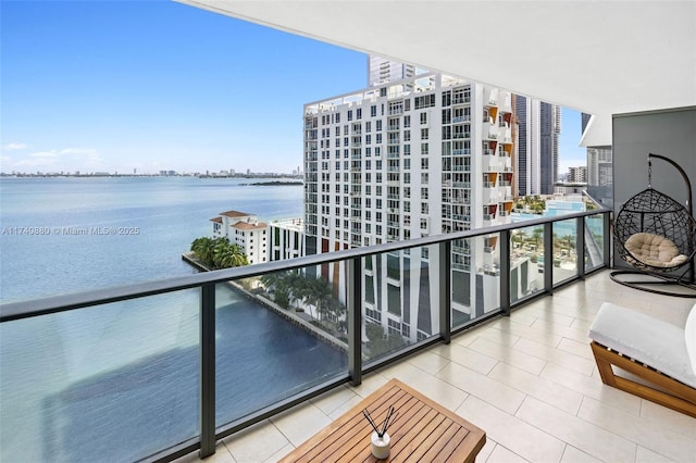 balcony with a water view