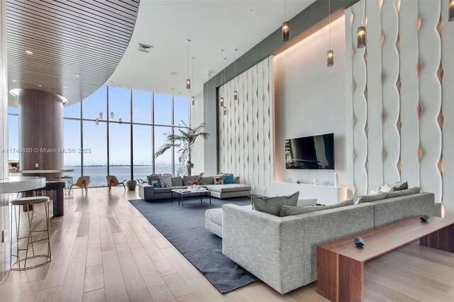 460 NE 28th St Unit 1404, Miami, FL 33137 - community lobby with floor to ceiling windows and a towering ceiling