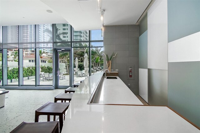 460 NE 28th St Unit 1404, Miami, FL 33137 - lobby featuring expansive windows and a sink