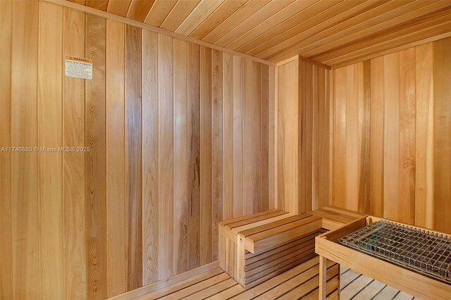 460 NE 28th St Unit 1404, Miami, FL 33137 - sauna featuring wooden ceiling and wood walls