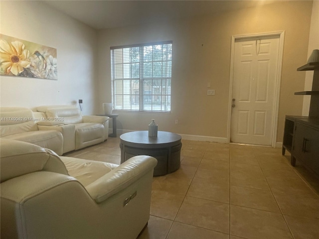 view of tiled living room