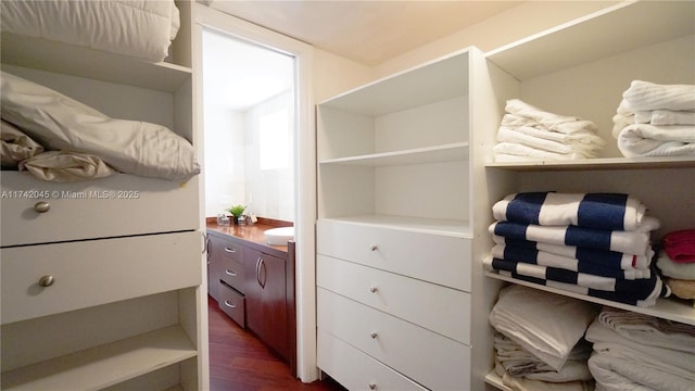 691 Ridgewood Rd, Key Biscayne, FL 33149 - spacious closet featuring dark wood finished floors