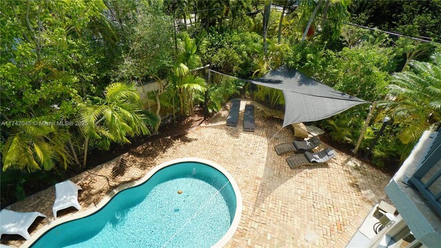 691 Ridgewood Rd, Key Biscayne, FL 33149 - pool featuring a patio area