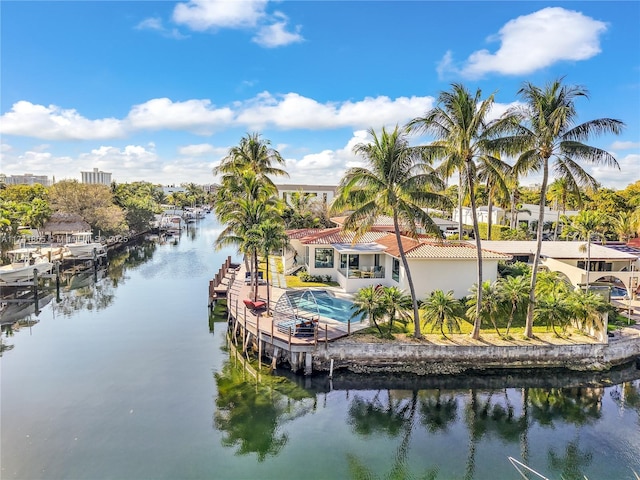 12905 Cherry Rd, North Miami, FL 33181 - water view with a boat dock