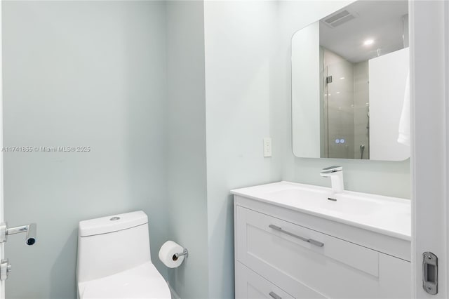 12905 Cherry Rd, North Miami, FL 33181 - bathroom featuring vanity and a shower with shower door