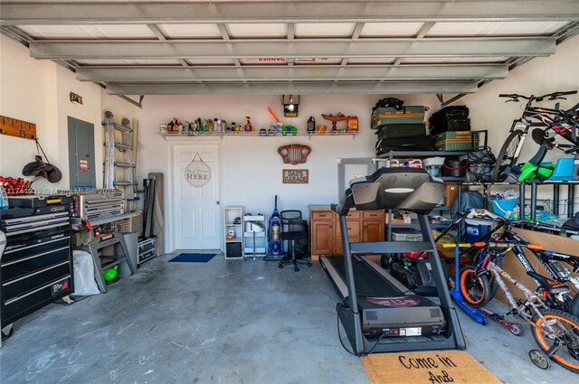 garage with electric panel