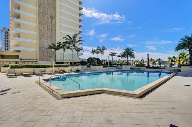 view of pool with a patio