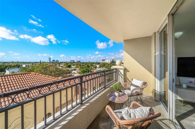 balcony with a city view