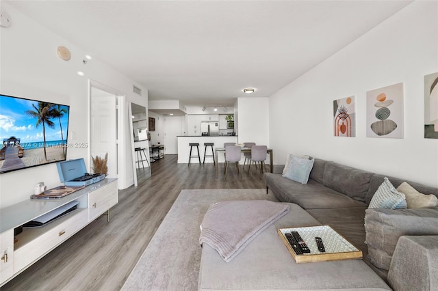 living room featuring hardwood / wood-style flooring