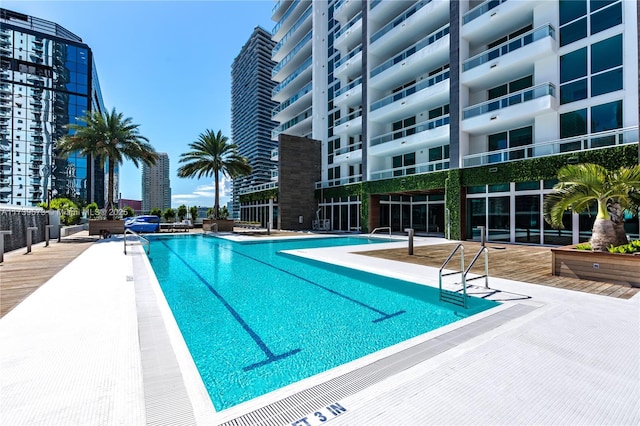 view of pool with a patio