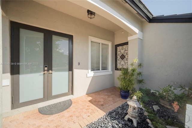 doorway to property with french doors