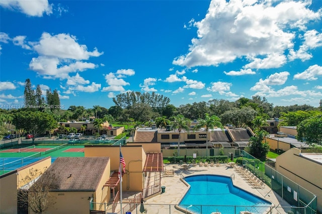 view of pool featuring a patio