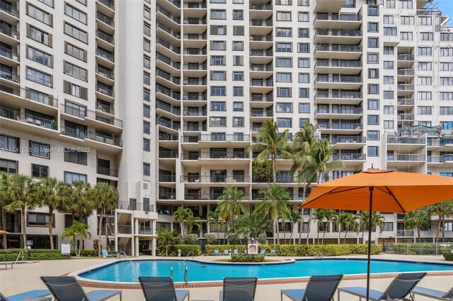 view of pool featuring a patio area