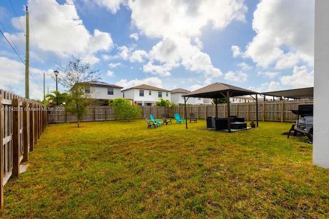 view of yard featuring a gazebo