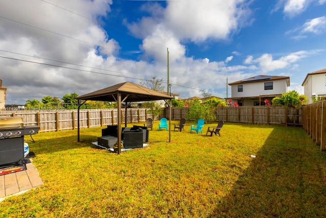 view of yard with a gazebo