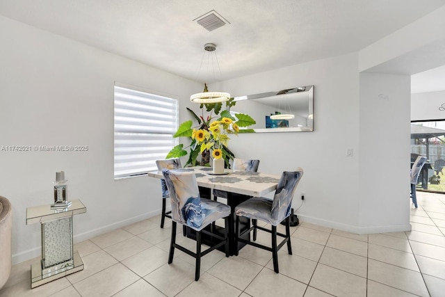 view of tiled dining area