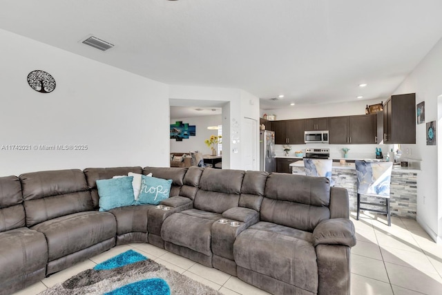 view of tiled living room