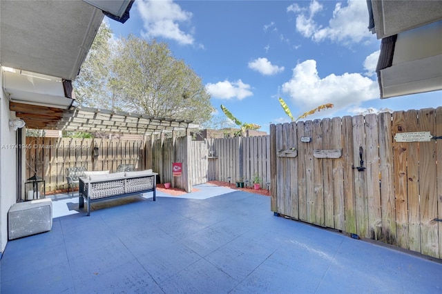 view of patio with an outdoor hangout area