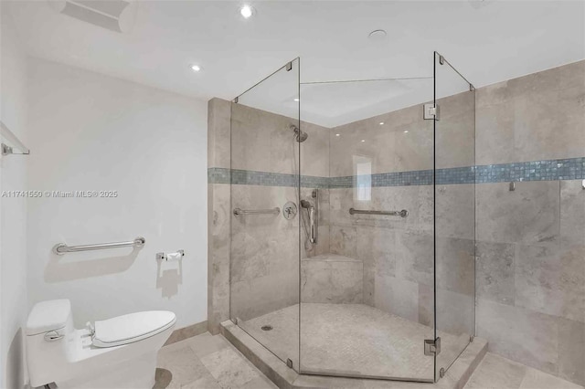 2000 Towerside Ter Unit 910, Miami, FL 33138 - full bath featuring a shower stall, toilet, recessed lighting, and baseboards