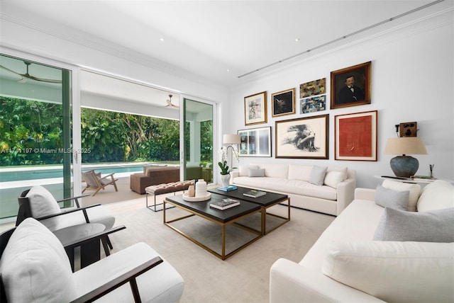 5501 Snapper Creek Rd, Coral Gables, FL 33156 - living area with ornamental molding