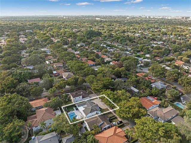 bird's eye view with a residential view